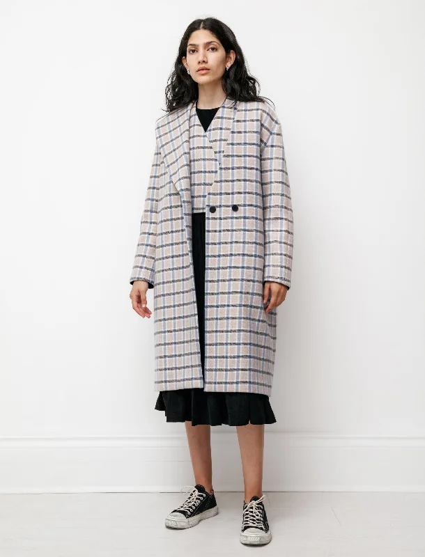 Warm and Soft Textiles Simple Comfortwear Shawl Coat Check