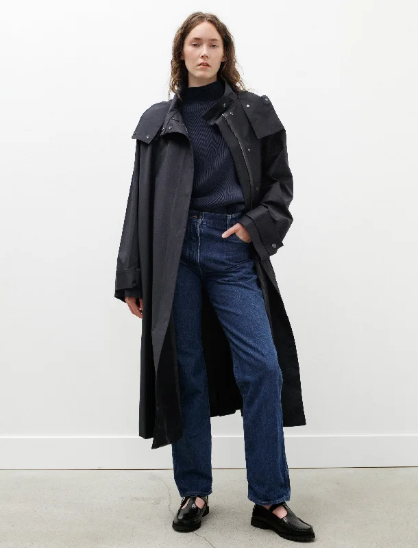 Soft Fabric Choices Chic Essentials Tana Showerproof Coated Cotton Coat Darkest Navy