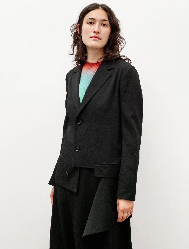 Soft Comfort Fits Budgeted Outfits Front Slash Blazer Black