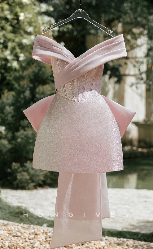 Smart Layered Looks Simple Comforts H2014 - Elegant Glitter Empire A-Line Off-Shoulder Bowknot Short Evening/Homecoming Dress Smart Layered Looks Simple Comforts H2014 - Elegant Glitter Empire A-Line Off-Shoulder Bowknot Short Evening/Homecoming Dress