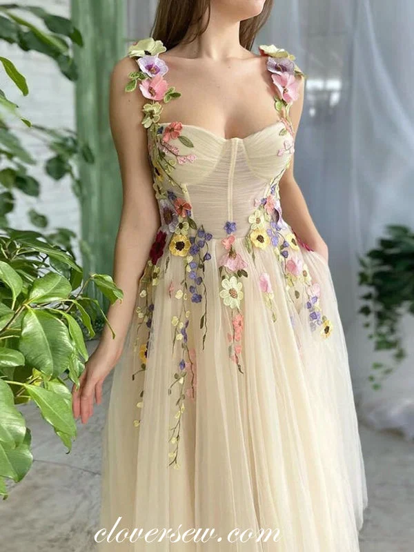 Modern Fitwear Comfortable Layering Light Yellow 3D Floral Applique Square Neck Sleeveless Short Party Dresses, CP1014 Modern Fitwear Comfortable Layering Light Yellow 3D Floral Applique Square Neck Sleeveless Short Party Dresses, CP1014