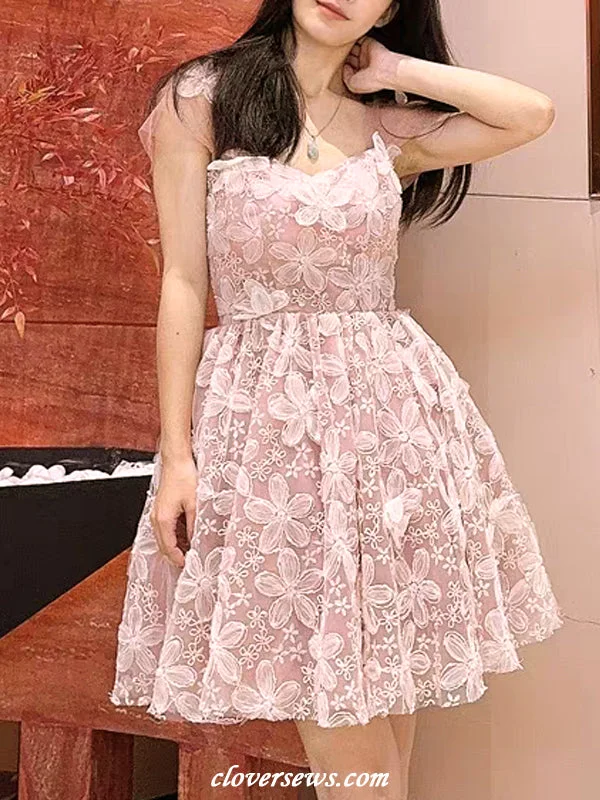 Smart Layered Looks Trendy Casuals Peach Pink Floral Lace Off The Shoulder Hoco Party Dresses CH0086 Smart Layered Looks Trendy Casuals Peach Pink Floral Lace Off The Shoulder Hoco Party Dresses CH0086