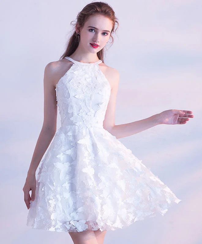 White Short Prom Dress, Cute Homecoming Dress