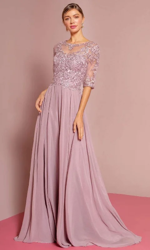 Cozy Everyday Outfits Modern Comfortwear Elizabeth K - GL2681 Half Sleeve Embroidered Illusion Lace Gown Cozy Everyday Outfits Modern Comfortwear Elizabeth K - GL2681 Half Sleeve Embroidered Illusion Lace Gown