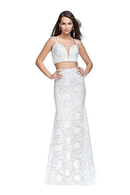 La Femme - 25771 Two Piece Beaded Lace Trumpet Dress