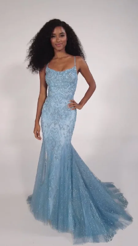Cozy Day Outfits Versatile Chic Ellie Wilde Long Fitted Beaded Prom Dress EW34045
