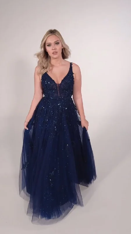 Soft Fabric Choices Soft Fashion Ellie Wilde Sleeveless A-Line Prom Dress EW34103