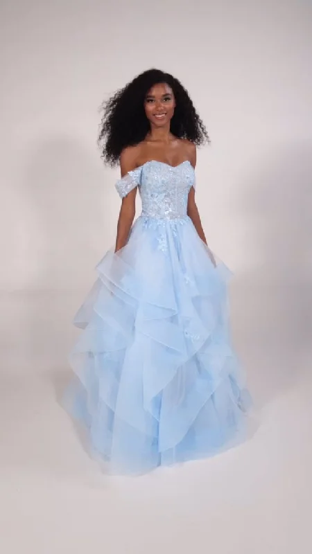 Trendy Cozy Apparel Street Comfort Ellie Wilde Tiered Ball Gown EW34108
