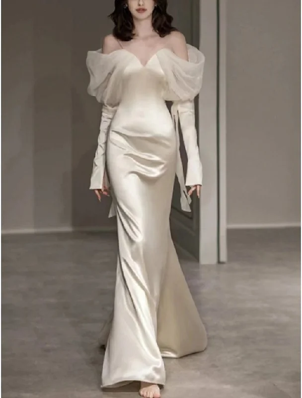 Trendy Comfortables Soft Fashion Ivory Straps Off Shoulder Mermaid Long Prom Dress,DP1901 Trendy Comfortables Soft Fashion Ivory Straps Off Shoulder Mermaid Long Prom Dress,DP1901