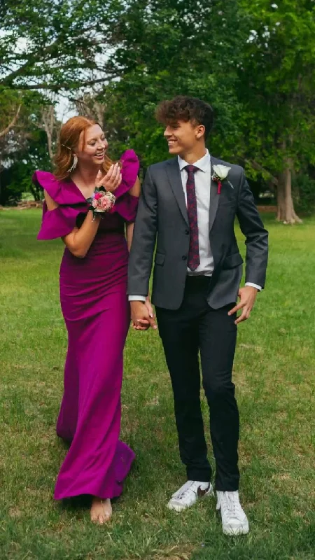 Cozy Looks Affordable Outfits Purple V Neck Short Sleeves Mermaid Long Prom Dress,DP1880 Cozy Looks Affordable Outfits Purple V Neck Short Sleeves Mermaid Long Prom Dress,DP1880